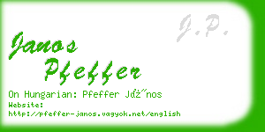 janos pfeffer business card